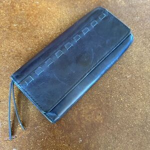 Navy Blue Leather HOBO Wallet